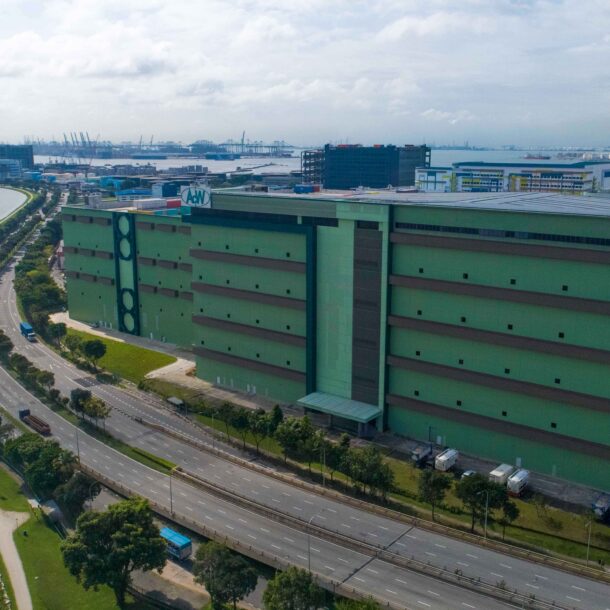 Construction progress at the 12 Penjuru Lane warehouse project by Weima Builders, Singapore